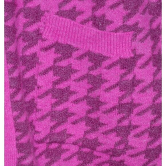 Buddy Love Twiggy Passion Fruit Cardigan Dress Houndstooth Sweater Oversized M/L - Picture 4 of 10